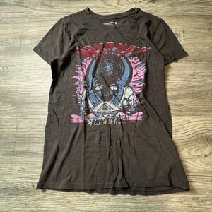 Lucky Brand Journey Graphic Tee Mens XS Gray Frontiers Rock Band Shirt K76